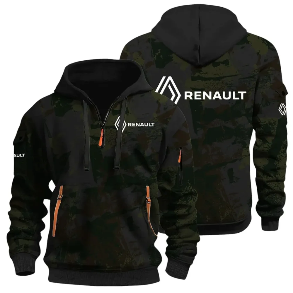 Everyday Ride Hoodie Half Zip 3D Print, Sporty Urban Comfort Hoodie CAR514 - Black