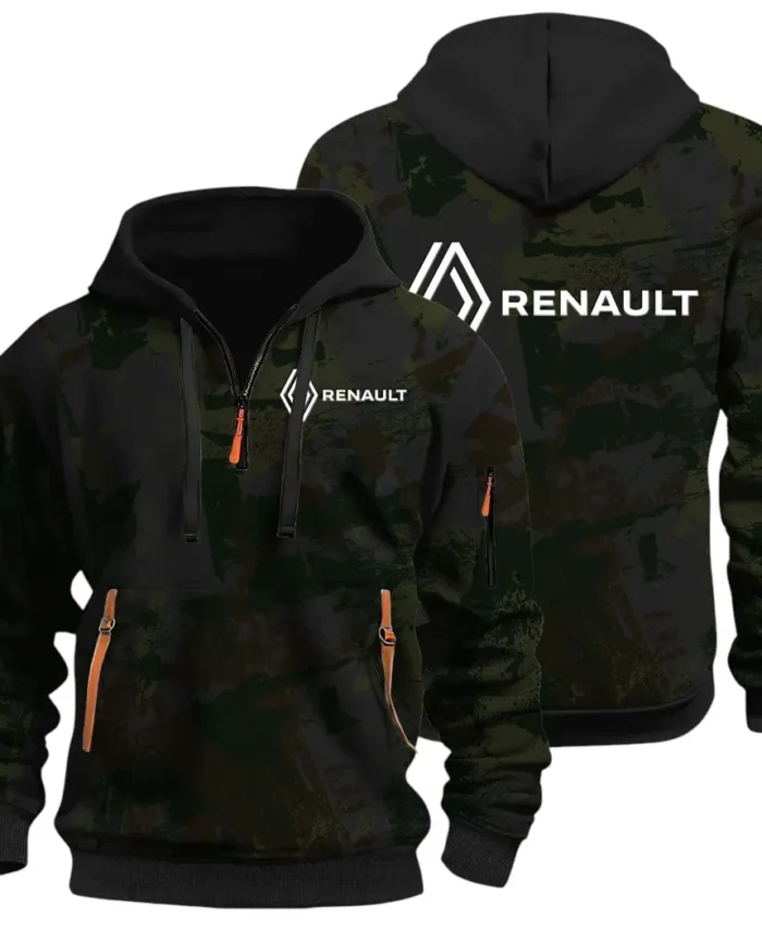 Everyday Ride Hoodie Half Zip 3D Print, Sporty Urban Comfort Hoodie CAR514 - Black