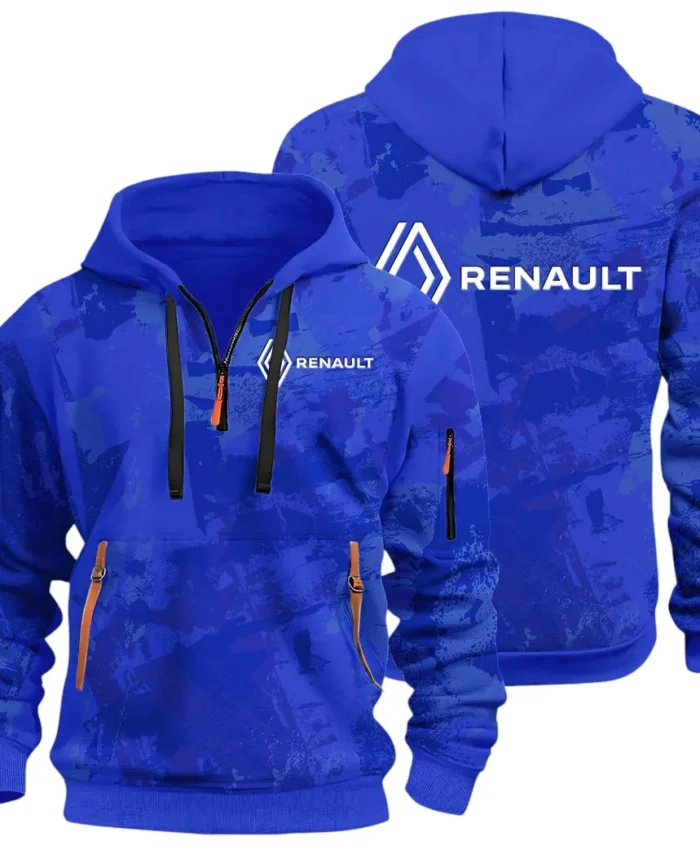 Everyday Ride Hoodie Half Zip 3D Print, Sporty Urban Comfort Hoodie CAR514 - Blue