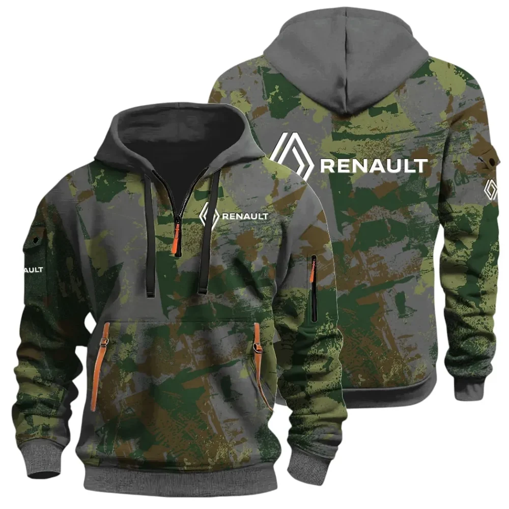 Everyday Ride Hoodie Half Zip 3D Print, Sporty Urban Comfort Hoodie CAR514 - Dark Gray