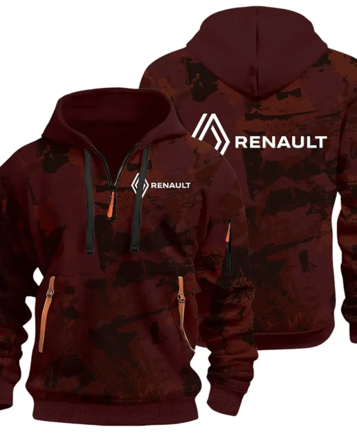 Everyday Ride Hoodie Half Zip 3D Print, Sporty Urban Comfort Hoodie CAR514 - Dark Red