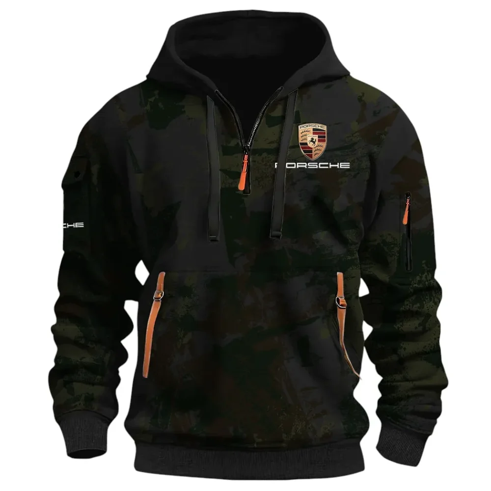 Iconic Sports Vehicle Hoodie Half Zip 3D Print, Rugged Casual Hoodie CAR514 - Black - Image 2