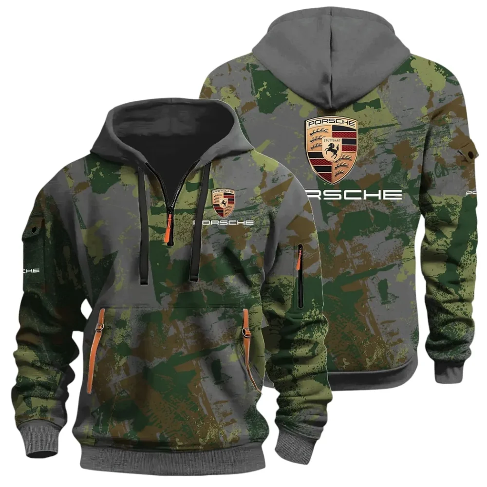 Iconic Sports Vehicle Hoodie Half Zip 3D Print, Rugged Casual Hoodie CAR514 - Dark Gray