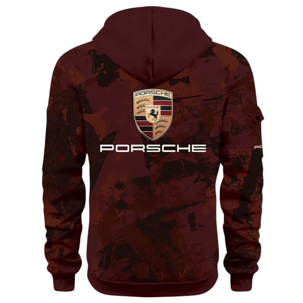 Iconic Sports Vehicle Hoodie Half Zip 3D Print, Rugged Casual Hoodie CAR514 - Dark Red - Image 3