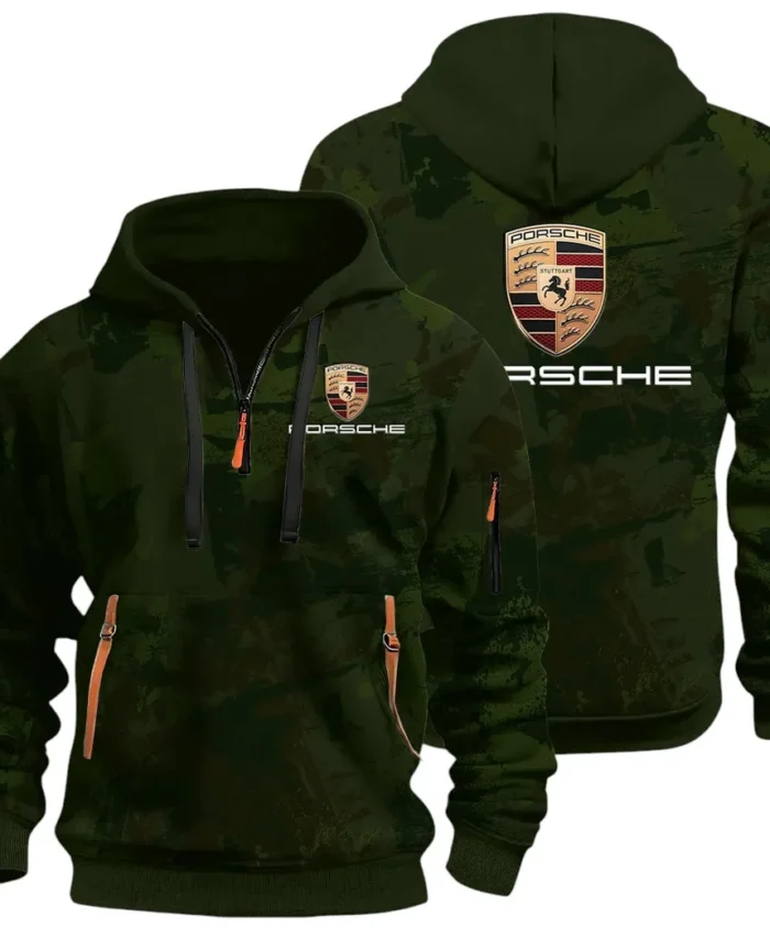 Iconic Sports Vehicle Hoodie Half Zip 3D Print, Rugged Casual Hoodie CAR514 - Green