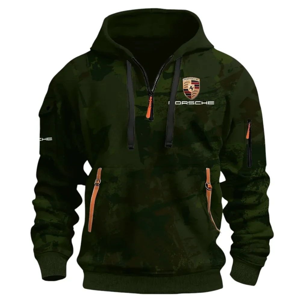 Iconic Sports Vehicle Hoodie Half Zip 3D Print, Rugged Casual Hoodie CAR514 - Green - Image 2