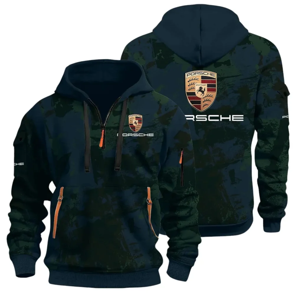 Iconic Sports Vehicle Hoodie Half Zip 3D Print, Rugged Casual Hoodie CAR514 - Navy