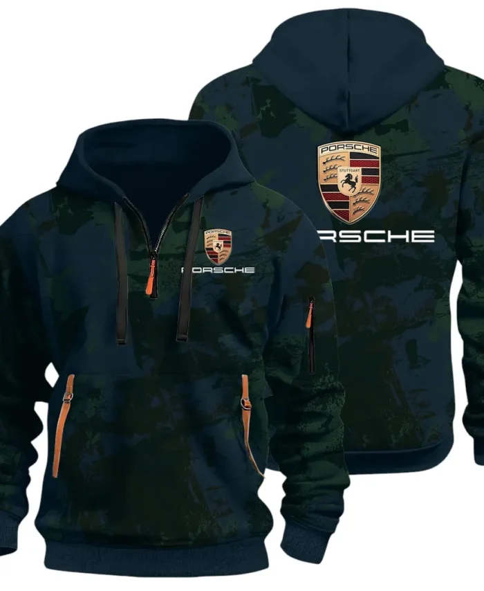 Iconic Sports Vehicle Hoodie Half Zip 3D Print, Rugged Casual Hoodie CAR514 - Navy