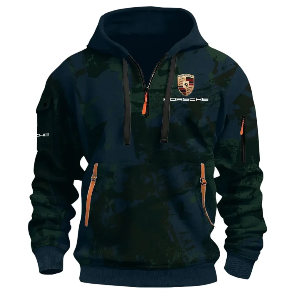 Iconic Sports Vehicle Hoodie Half Zip 3D Print, Rugged Casual Hoodie CAR514 - Navy - Image 2