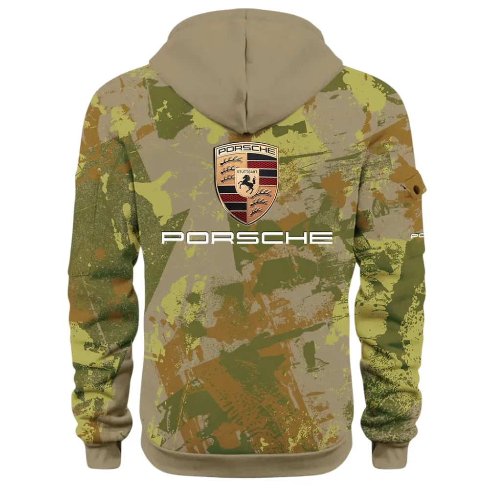 Iconic Sports Vehicle Hoodie Half Zip 3D Print, Rugged Casual Hoodie CAR514 - Khaki - Image 3