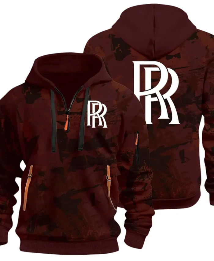 Luxury Performance Auto Hoodie Half Zip 3D Print, Casual Street-Ready Hoodie CAR514 - Dark Red