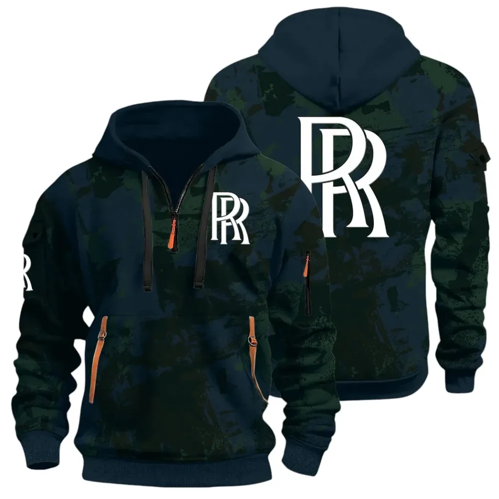 Luxury Performance Auto Hoodie Half Zip 3D Print, Casual Street-Ready Hoodie CAR514 - Navy