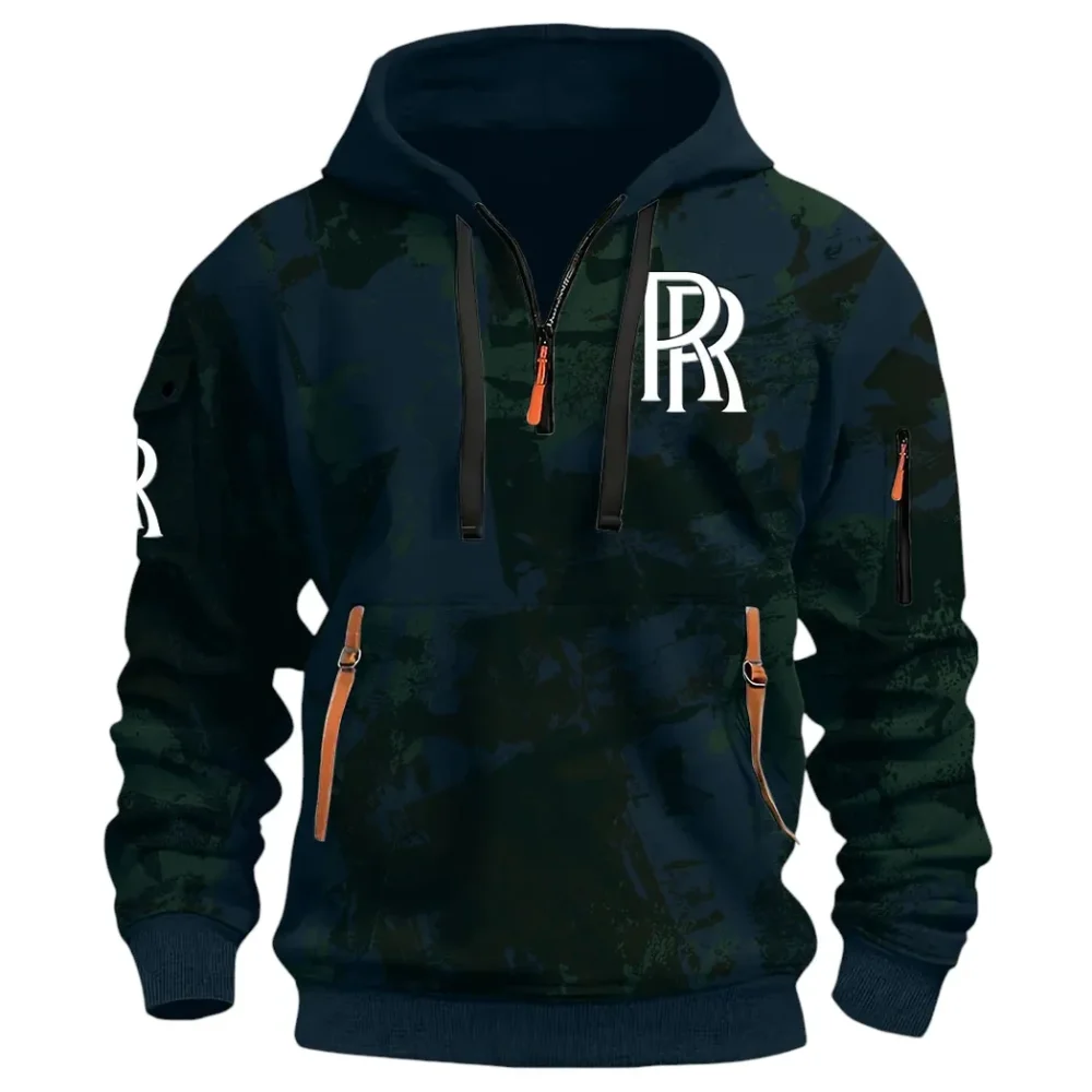 Luxury Performance Auto Hoodie Half Zip 3D Print, Casual Street-Ready Hoodie CAR514 - Navy - Image 2