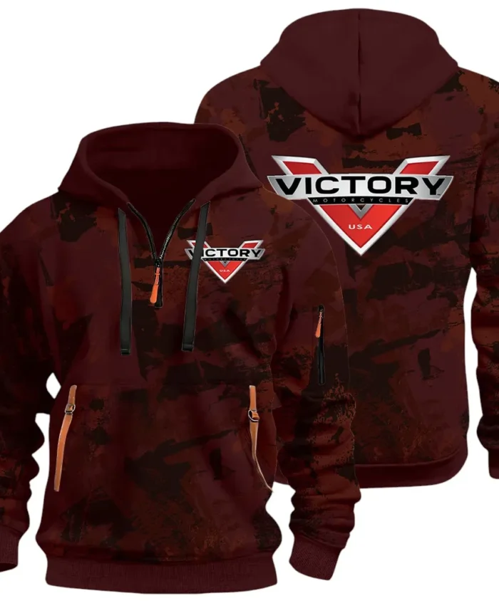Road Bike Hoodie Half Zip 3D Print, Adventure-Ready Comfortable Hoodie CAR514 - Dark Red