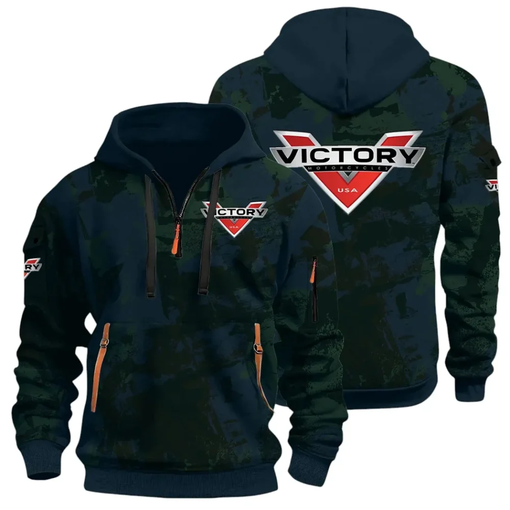Road Bike Hoodie Half Zip 3D Print, Adventure-Ready Comfortable Hoodie CAR514 - Navy