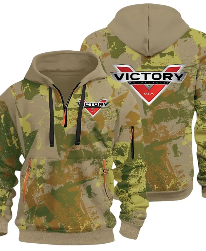 Road Bike Hoodie Half Zip 3D Print, Adventure-Ready Comfortable Hoodie CAR514 - Khaki