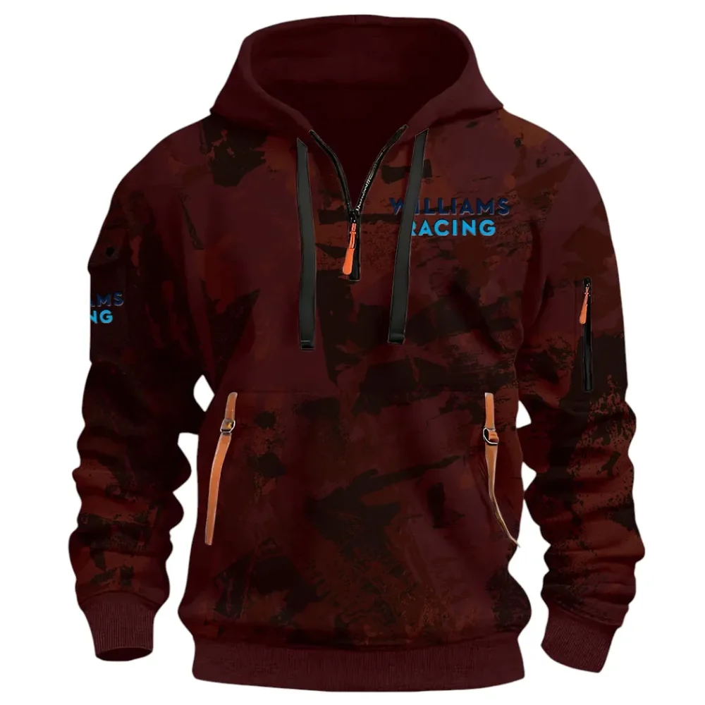 Racing Vibe Hoodie Half Zip 3D Print, Adventure-Ready Comfortable Hoodie CAR514 - Dark Red - Image 2
