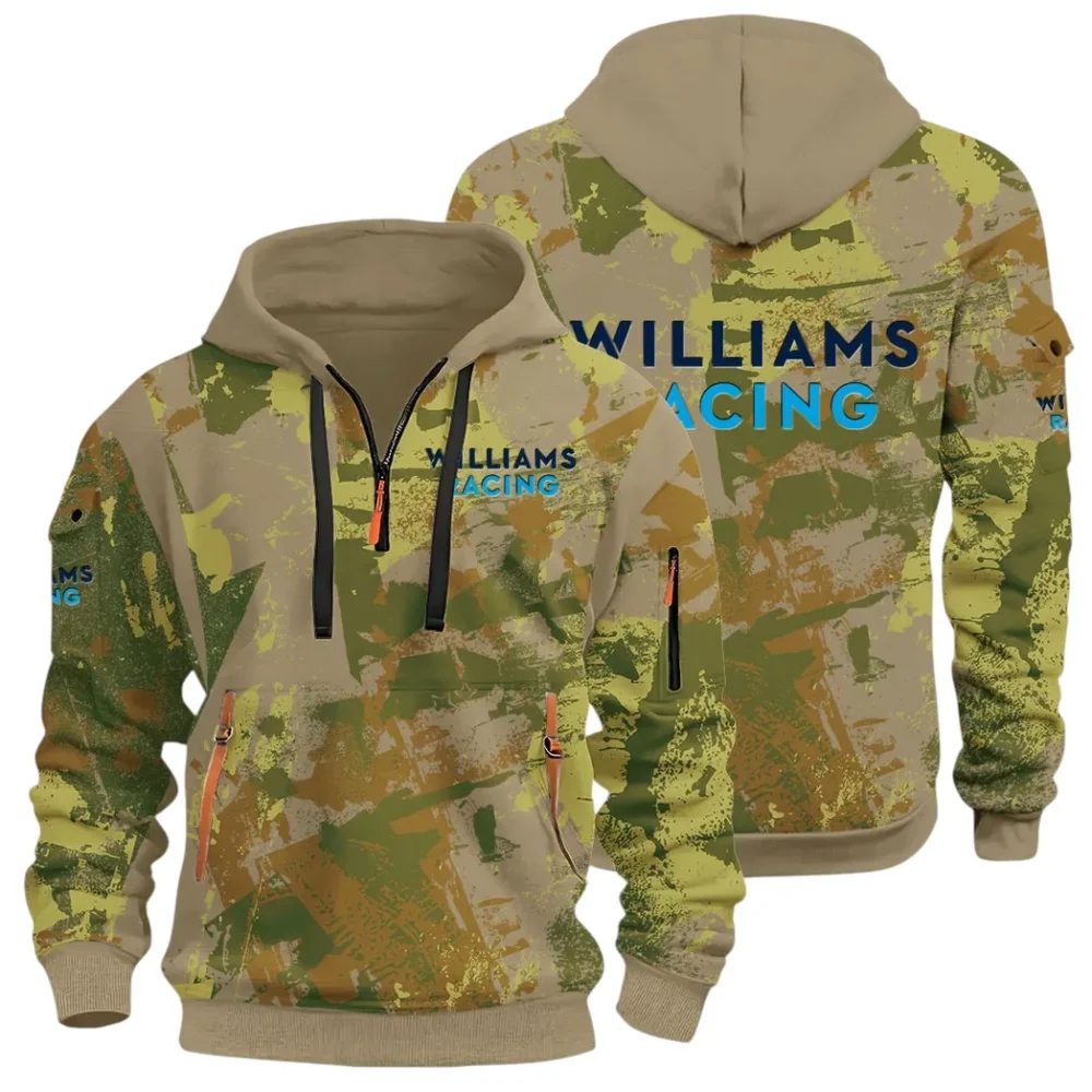 Racing Vibe Hoodie Half Zip 3D Print, Adventure-Ready Comfortable Hoodie CAR514 - Khaki
