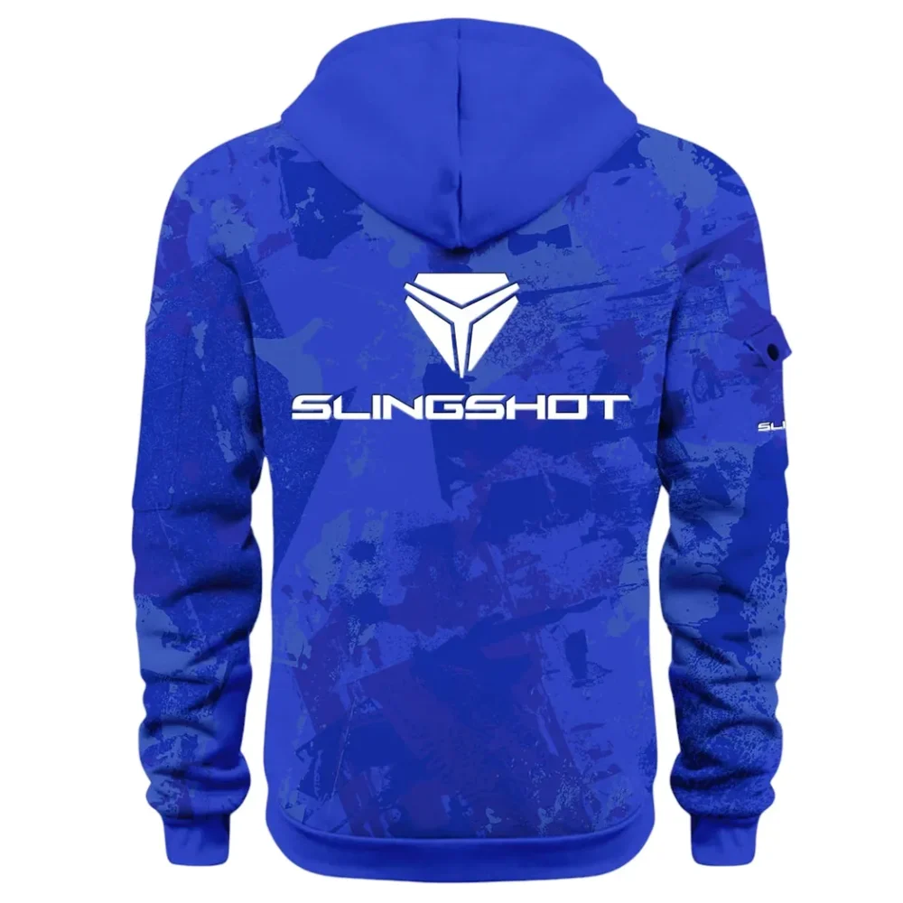 Strong Style Hoodie Half Zip 3D Print, Casual Street-Ready Hoodie CAR514 - Blue - Image 3