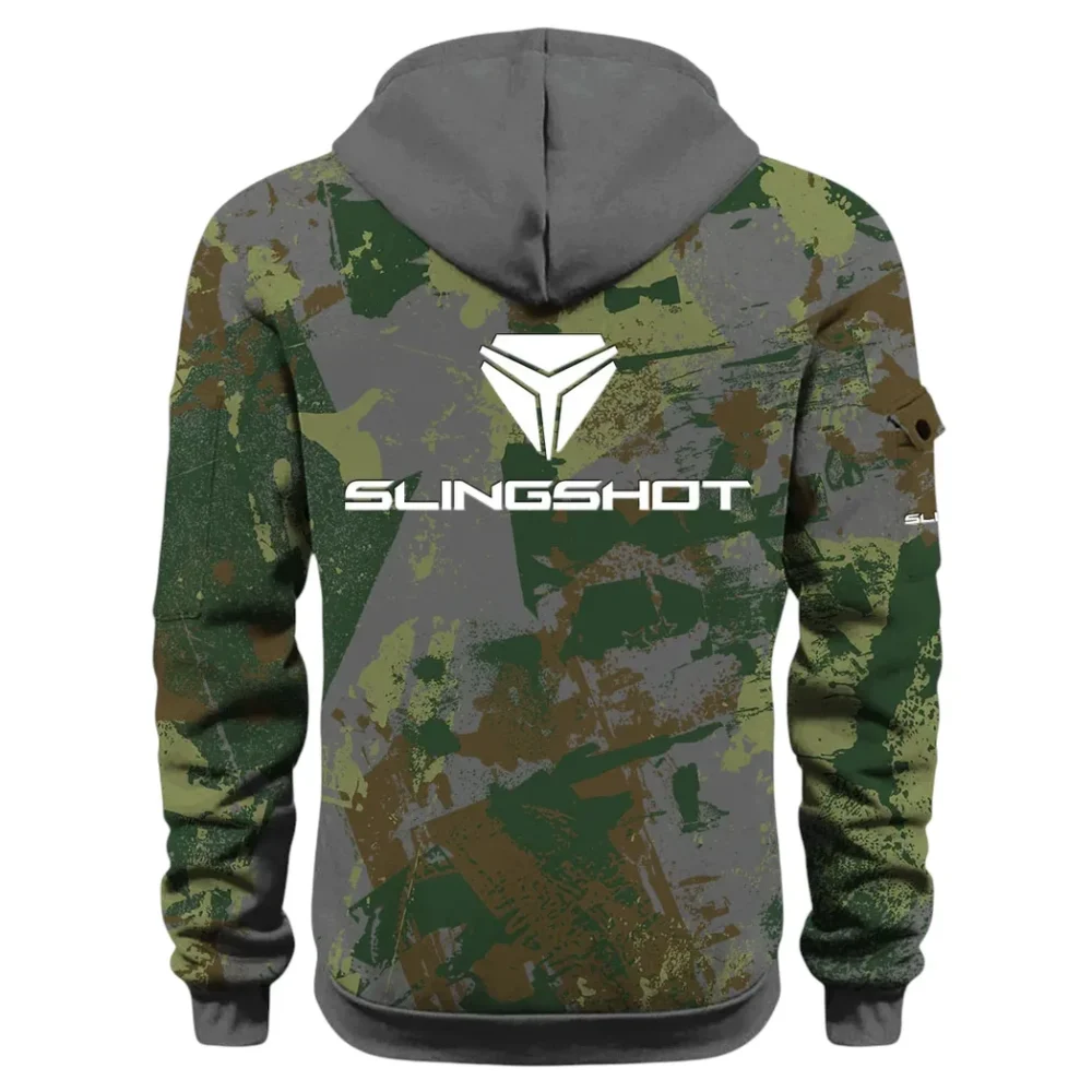 Strong Style Hoodie Half Zip 3D Print, Casual Street-Ready Hoodie CAR514 - Dark Gray - Image 3