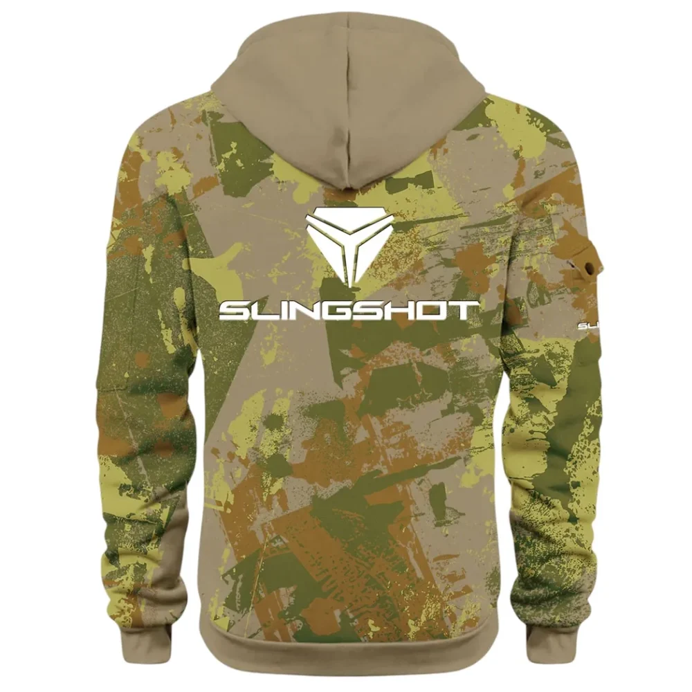 Strong Style Hoodie Half Zip 3D Print, Casual Street-Ready Hoodie CAR514 - Khaki - Image 3