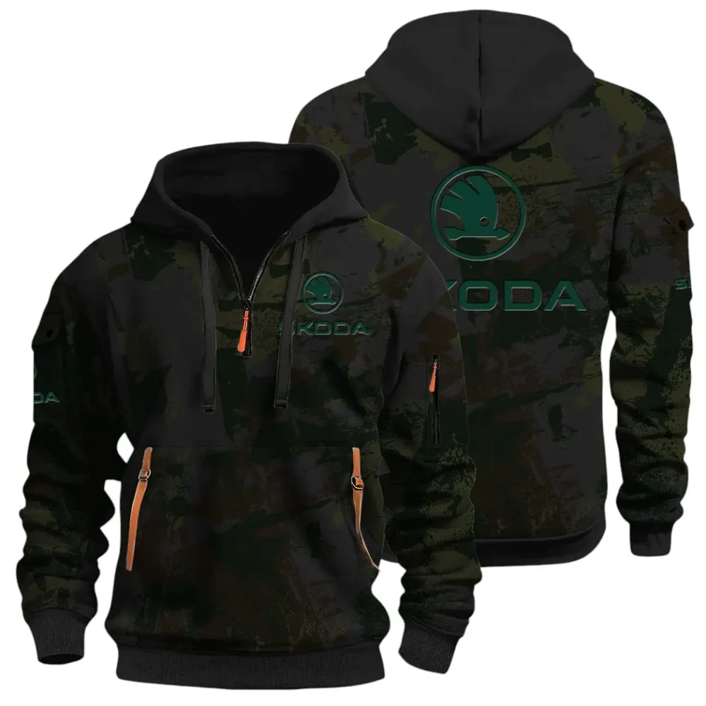 Family Car Hoodie Half Zip 3D Print, Adventure-Ready Comfortable Hoodie CAR514 - Black