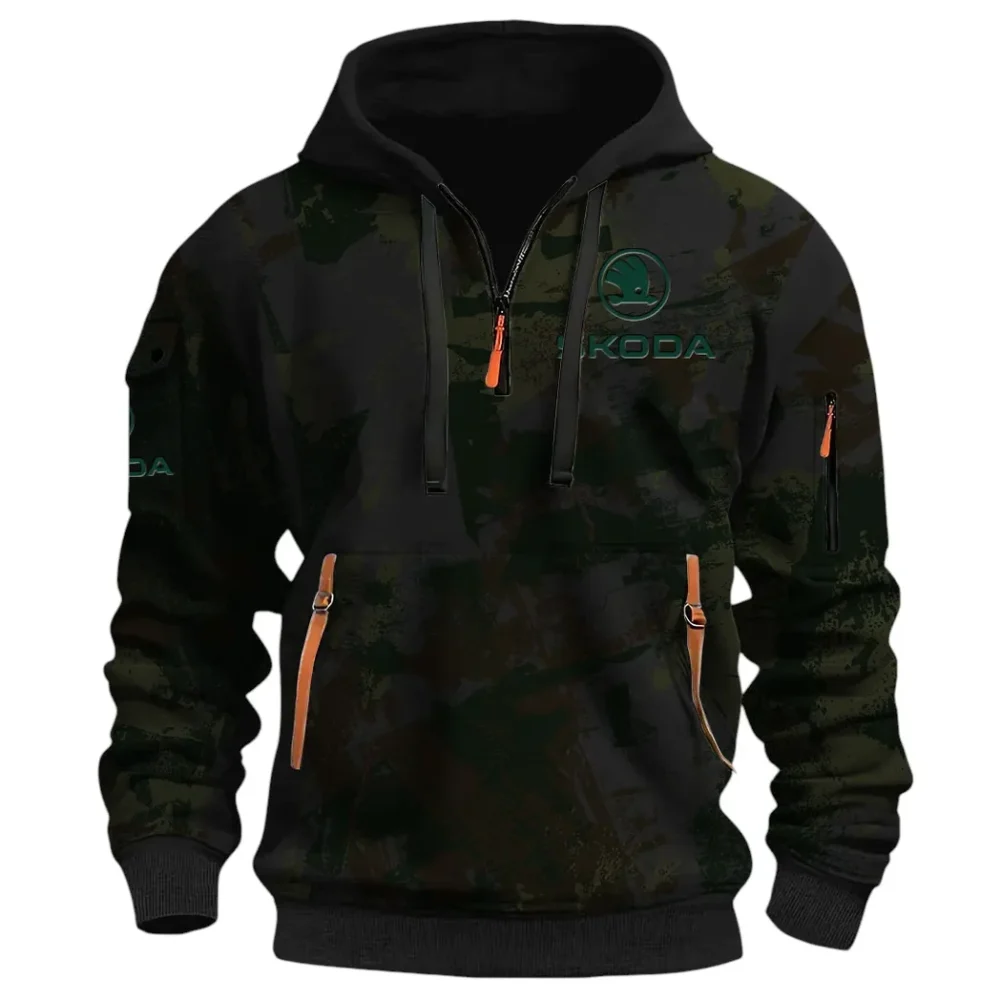 Family Car Hoodie Half Zip 3D Print, Adventure-Ready Comfortable Hoodie CAR514 - Black - Image 2