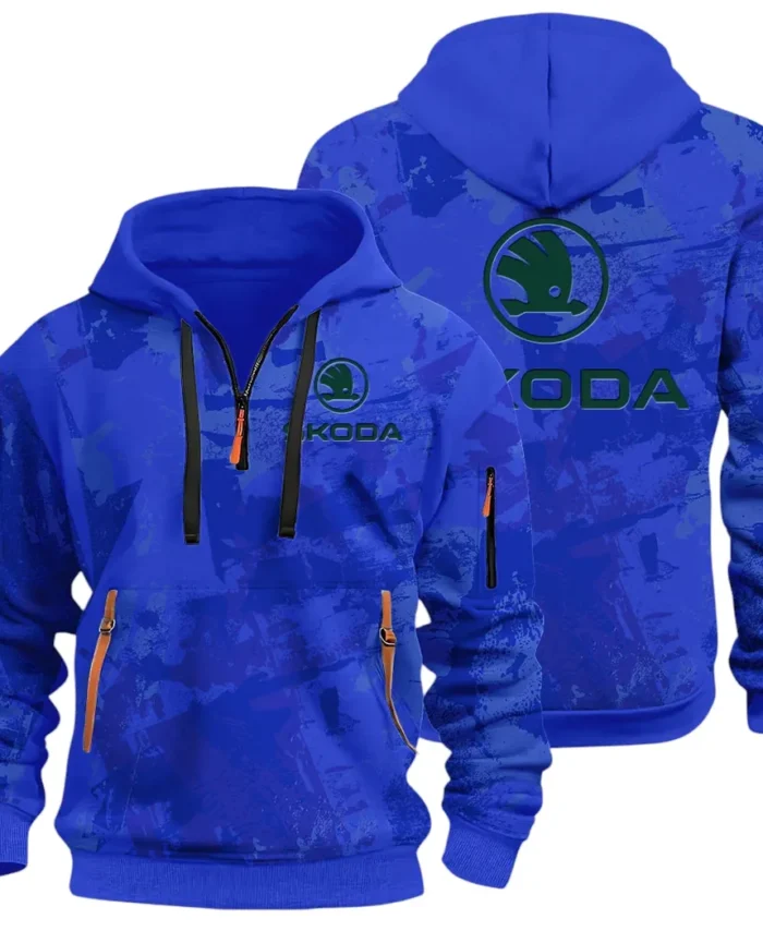 Family Car Hoodie Half Zip 3D Print, Adventure-Ready Comfortable Hoodie CAR514 - Blue