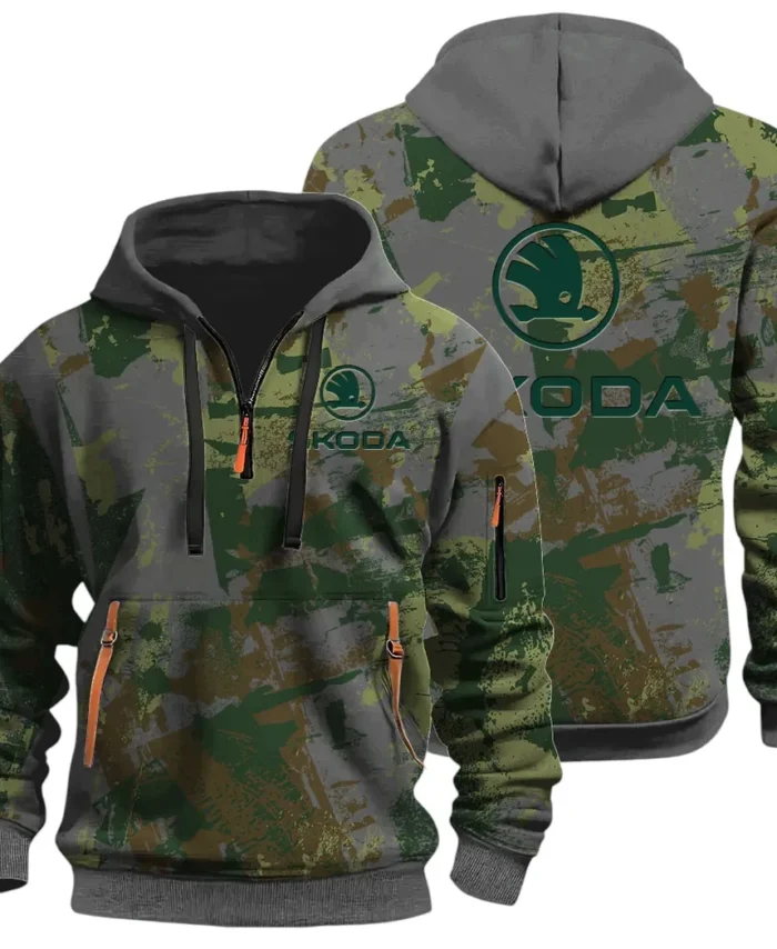Family Car Hoodie Half Zip 3D Print, Adventure-Ready Comfortable Hoodie CAR514 - Dark Gray