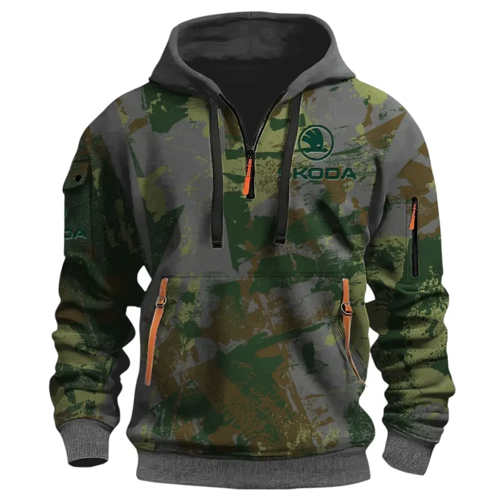 Family Car Hoodie Half Zip 3D Print, Adventure-Ready Comfortable Hoodie CAR514 - Dark Gray - Image 2