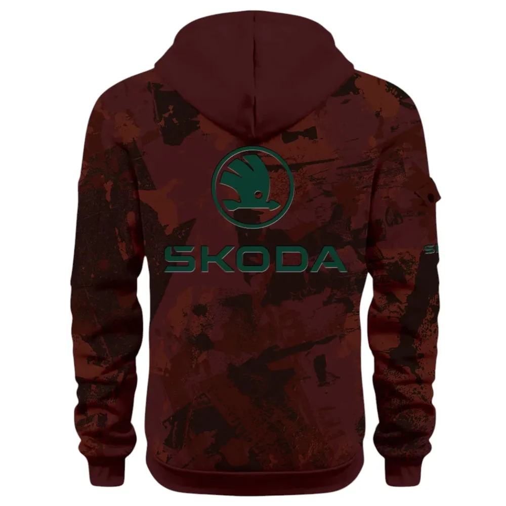 Family Car Hoodie Half Zip 3D Print, Adventure-Ready Comfortable Hoodie CAR514 - Dark Red - Image 3