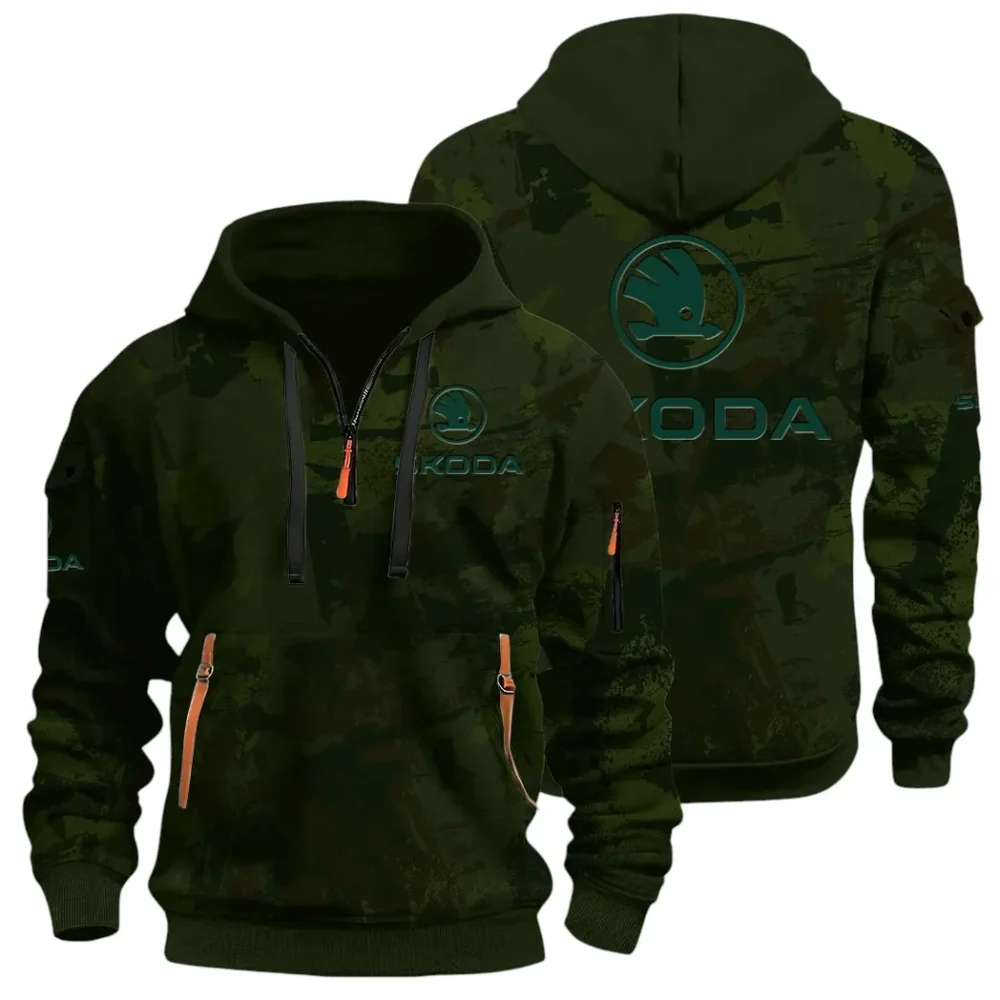Family Car Hoodie Half Zip 3D Print, Adventure-Ready Comfortable Hoodie CAR514 - Green