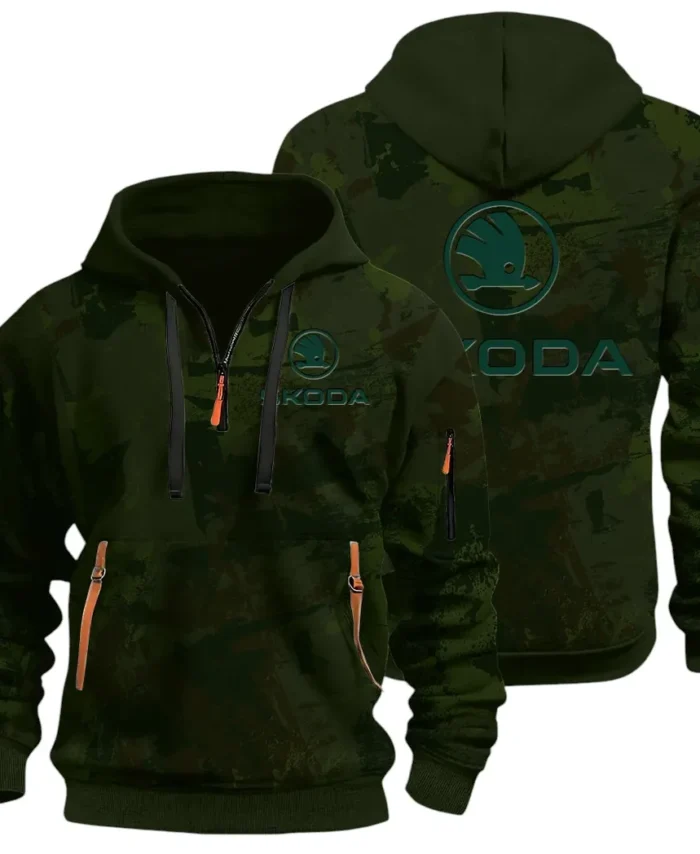 Family Car Hoodie Half Zip 3D Print, Adventure-Ready Comfortable Hoodie CAR514 - Green