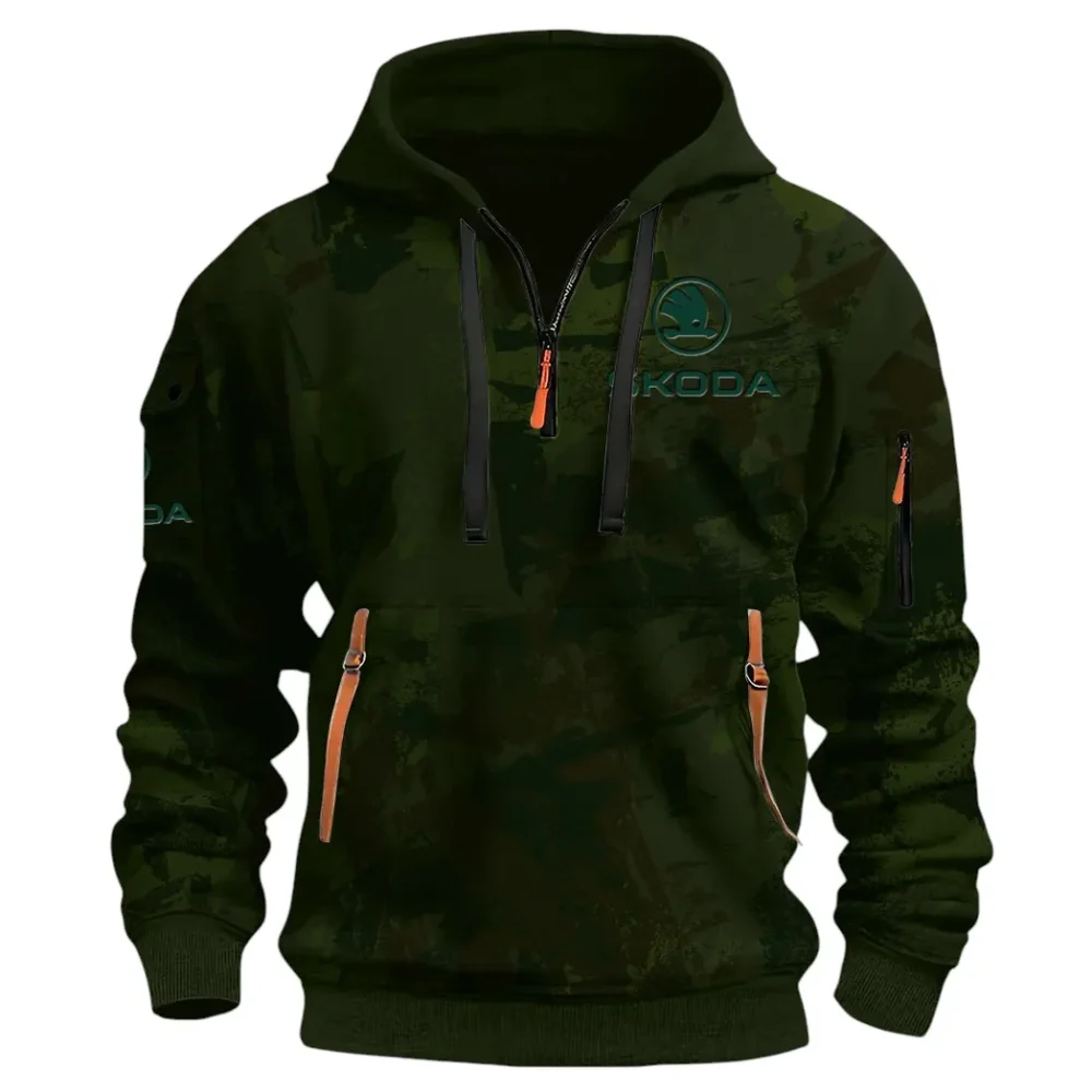 Family Car Hoodie Half Zip 3D Print, Adventure-Ready Comfortable Hoodie CAR514 - Green - Image 2