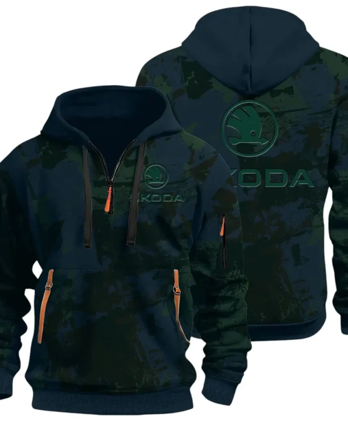 Family Car Hoodie Half Zip 3D Print, Adventure-Ready Comfortable Hoodie CAR514 - Navy