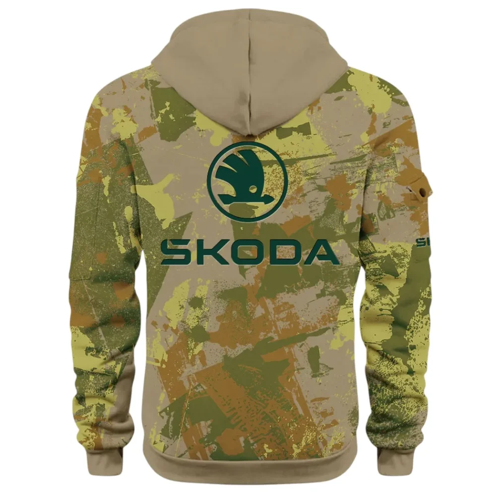 Family Car Hoodie Half Zip 3D Print, Adventure-Ready Comfortable Hoodie CAR514 - Khaki - Image 3