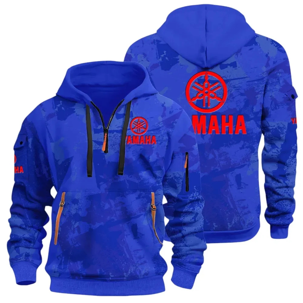 Racing Vibe Hoodie Half Zip 3D Print, Comfortable Daily Hoodie CAR514 - Blue
