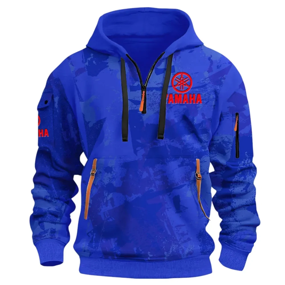 Racing Vibe Hoodie Half Zip 3D Print, Comfortable Daily Hoodie CAR514 - Blue - Image 2