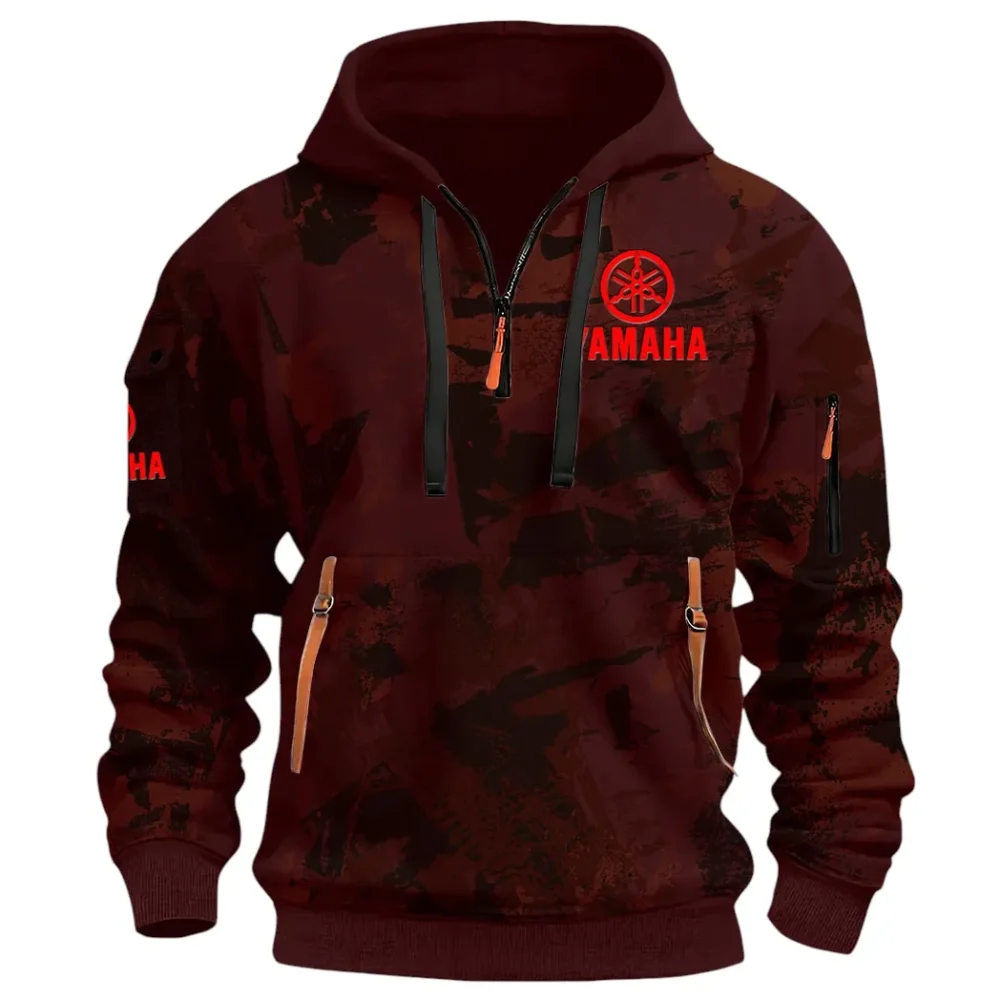 Racing Vibe Hoodie Half Zip 3D Print, Comfortable Daily Hoodie CAR514 - Dark Red - Image 2