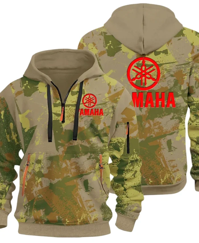 Racing Vibe Hoodie Half Zip 3D Print, Comfortable Daily Hoodie CAR514 - Khaki