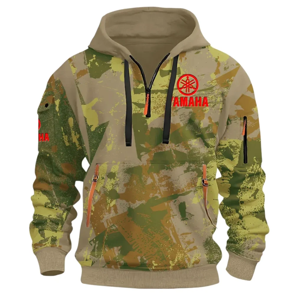Racing Vibe Hoodie Half Zip 3D Print, Comfortable Daily Hoodie CAR514 - Khaki - Image 2
