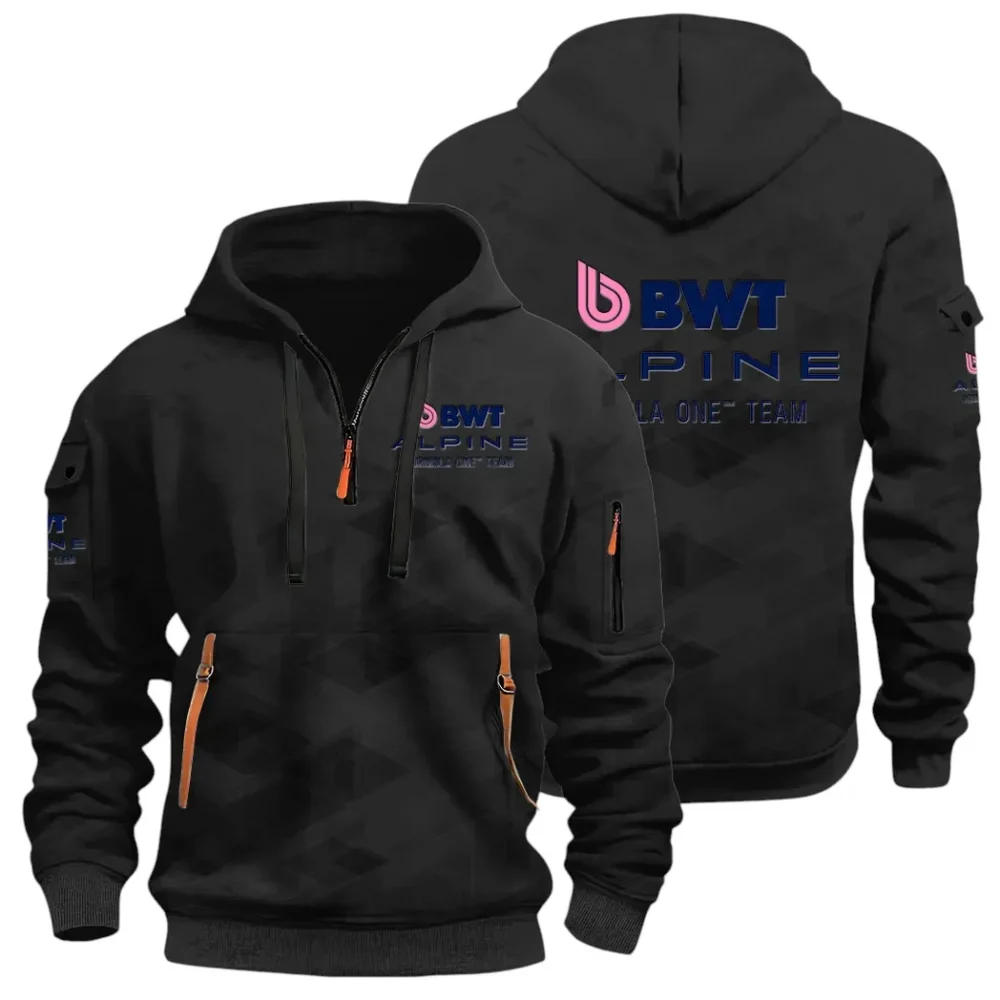 Racing Vibe Hoodie Half Zip 3D Print, Street-Ready Casual Hoodie CAR514 - Black