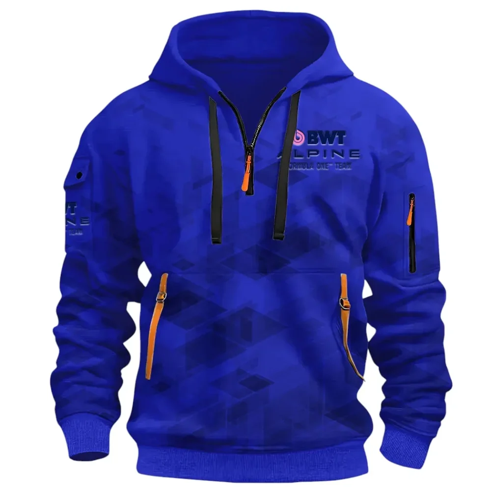 Racing Vibe Hoodie Half Zip 3D Print, Street-Ready Casual Hoodie CAR514 - Blue - Image 2