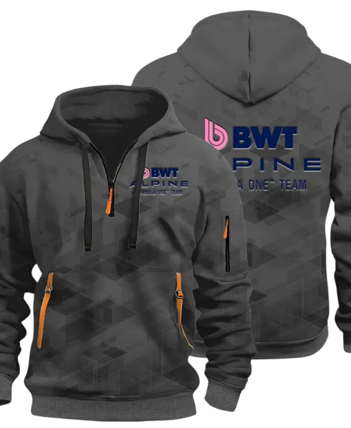 Racing Vibe Hoodie Half Zip 3D Print, Street-Ready Casual Hoodie CAR514 - Dark Gray