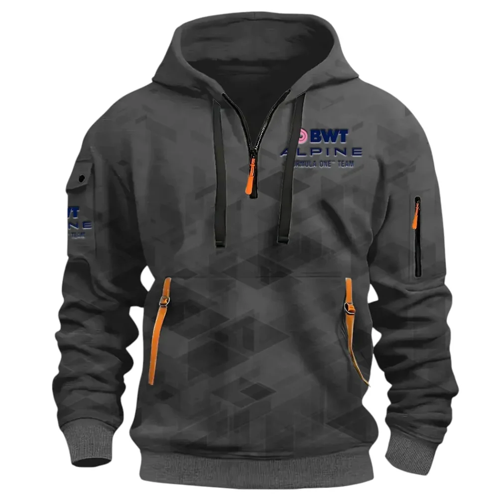 Racing Vibe Hoodie Half Zip 3D Print, Street-Ready Casual Hoodie CAR514 - Dark Gray - Image 2