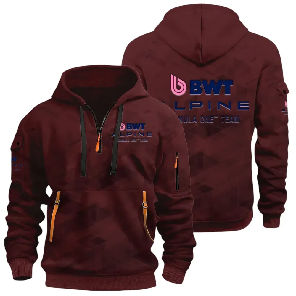 Racing Vibe Hoodie Half Zip 3D Print, Street-Ready Casual Hoodie CAR514 - Dark Red