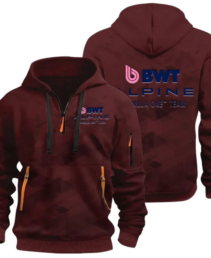Racing Vibe Hoodie Half Zip 3D Print, Street-Ready Casual Hoodie CAR514 - Dark Red