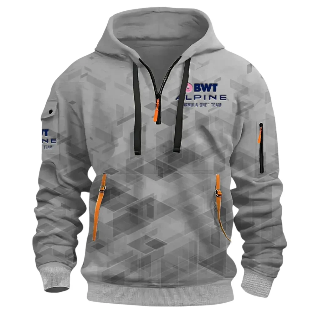 Racing Vibe Hoodie Half Zip 3D Print, Street-Ready Casual Hoodie CAR514 - Gray - Image 2