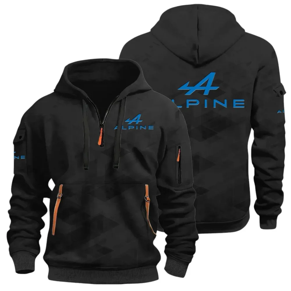 Sports Car Hoodie Half Zip 3D Print, Adventure-Ready Comfortable Hoodie CAR514 - Black