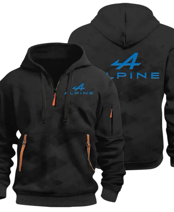 Sports Car Hoodie Half Zip 3D Print, Adventure-Ready Comfortable Hoodie CAR514 - Black